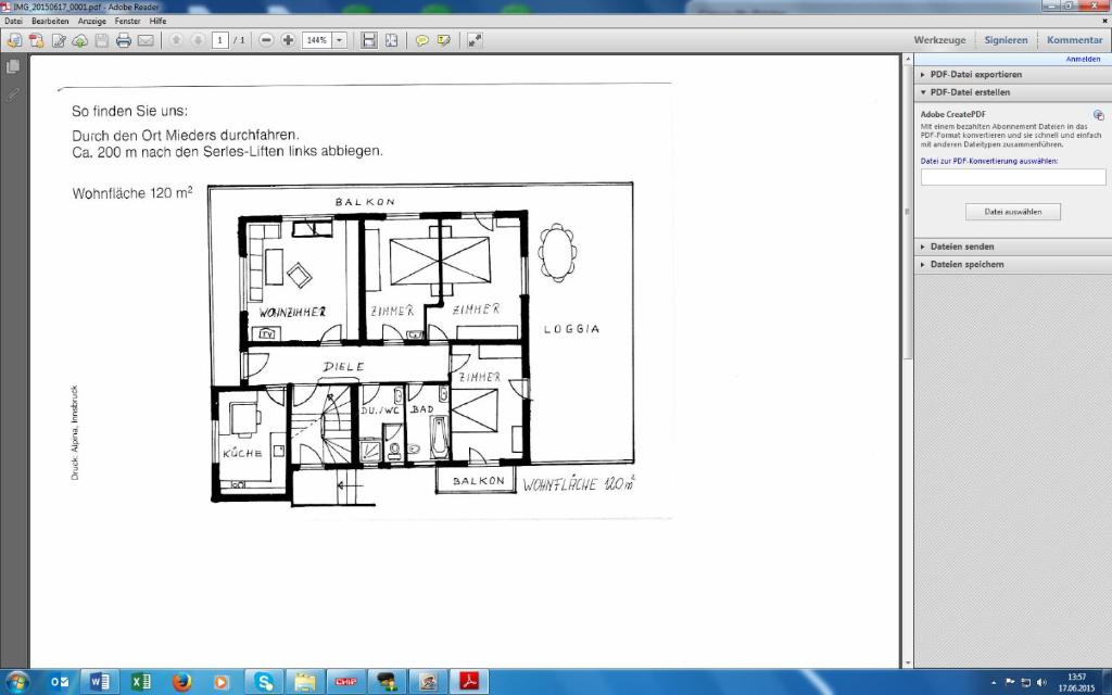 a drawing of a floor plan in a website at Haus Gantioler in Mieders
