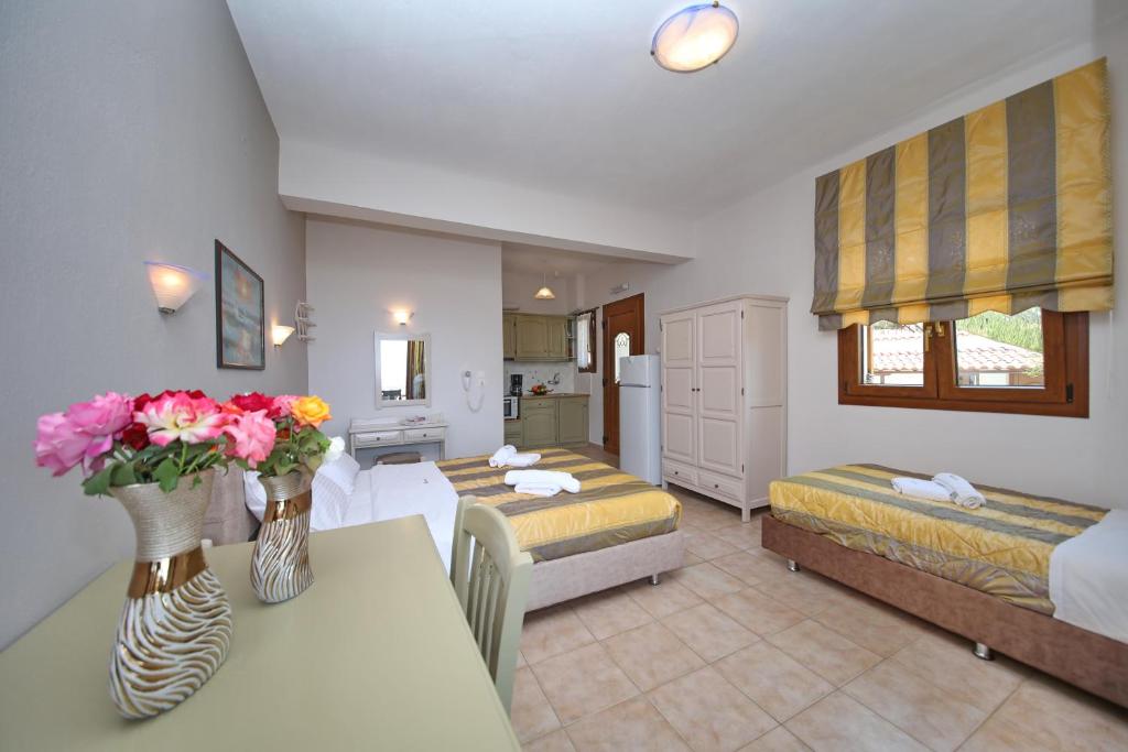 Кровать или кровати в номере Niki Apartments