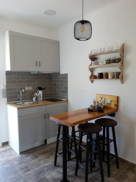 Kuchyň nebo kuchyňský kout v ubytování Kartalia apartment