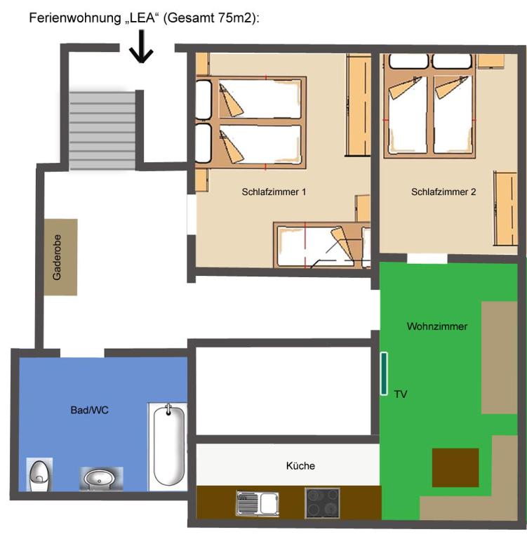 Plán poschodí v ubytovaní Appartement Lara & Lea