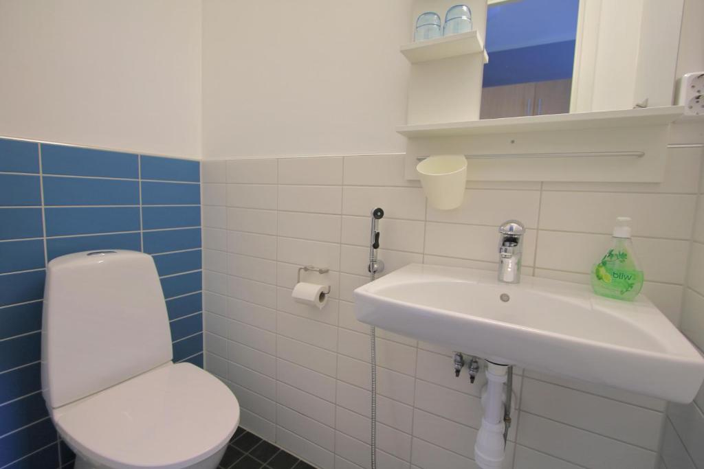 Koupelna v ubytování Hotell Munkeröd