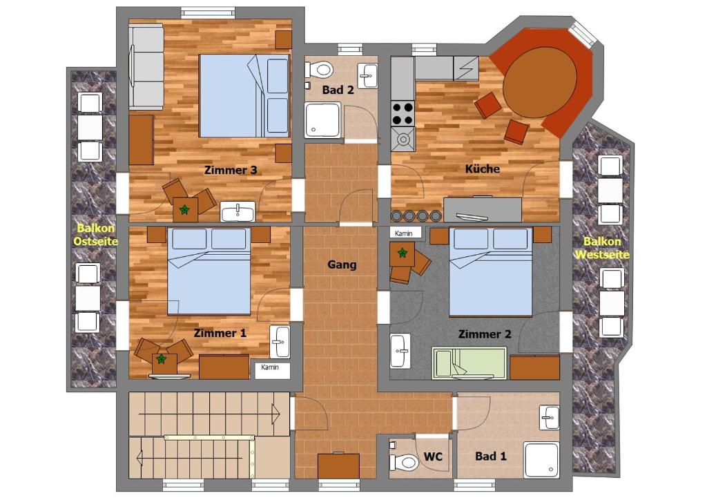 Půdorys ubytování Apartment Bergblick