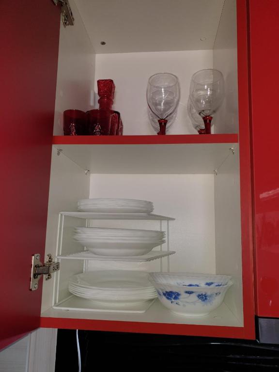 Kuchyň nebo kuchyňský kout v ubytování M & M Red Luxury