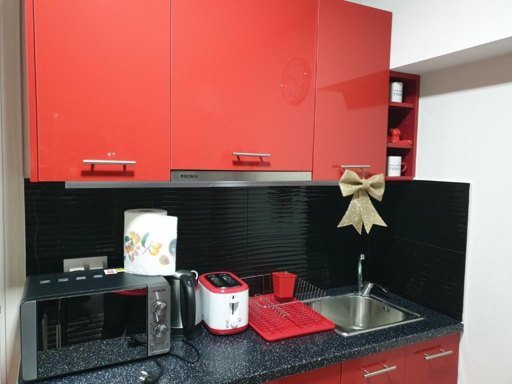 Kuchyň nebo kuchyňský kout v ubytování M & M Red Luxury
