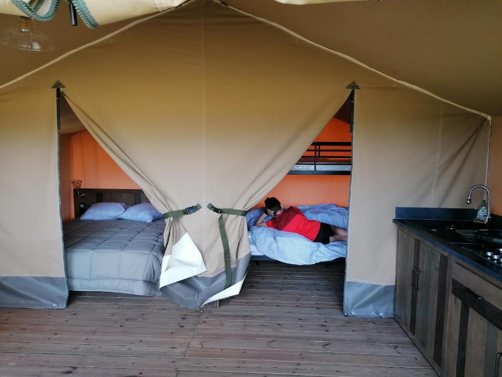Postel nebo postele na pokoji v ubytování Borda Lodge