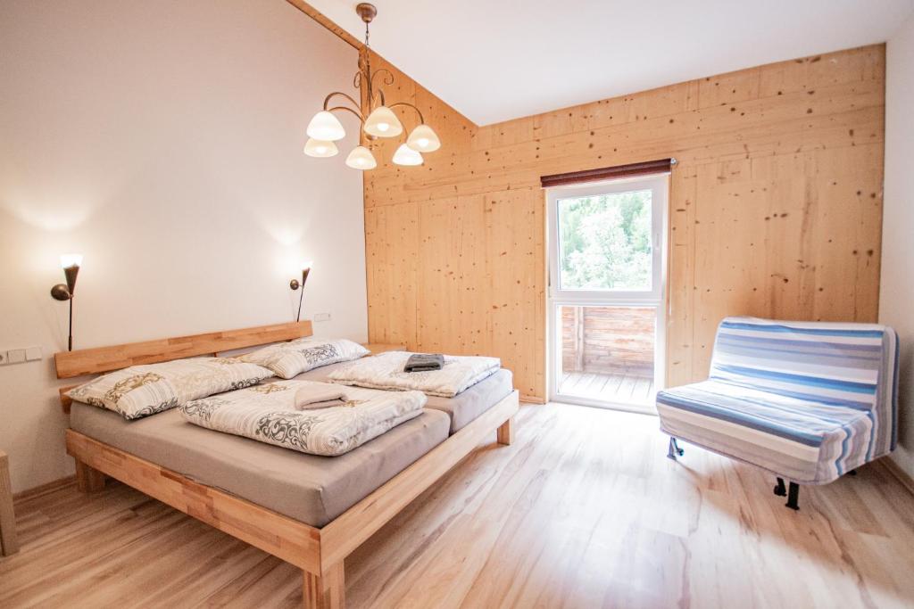 Postel nebo postele na pokoji v ubytování Gschnitzerhof