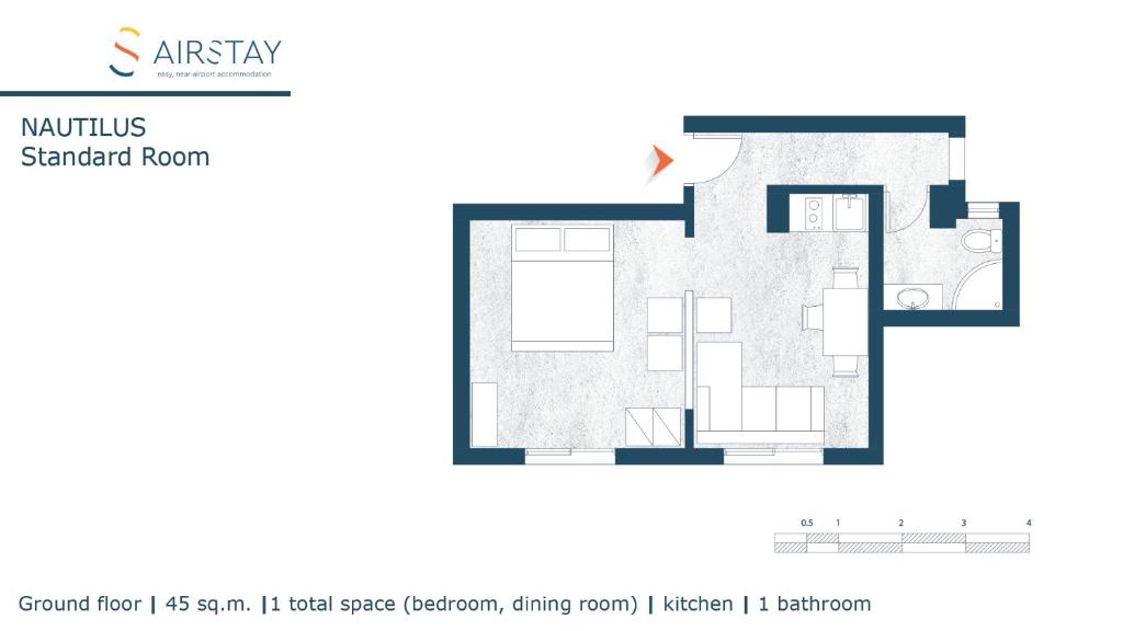 Půdorys ubytování Nautilus Apartments Airport by Airstay