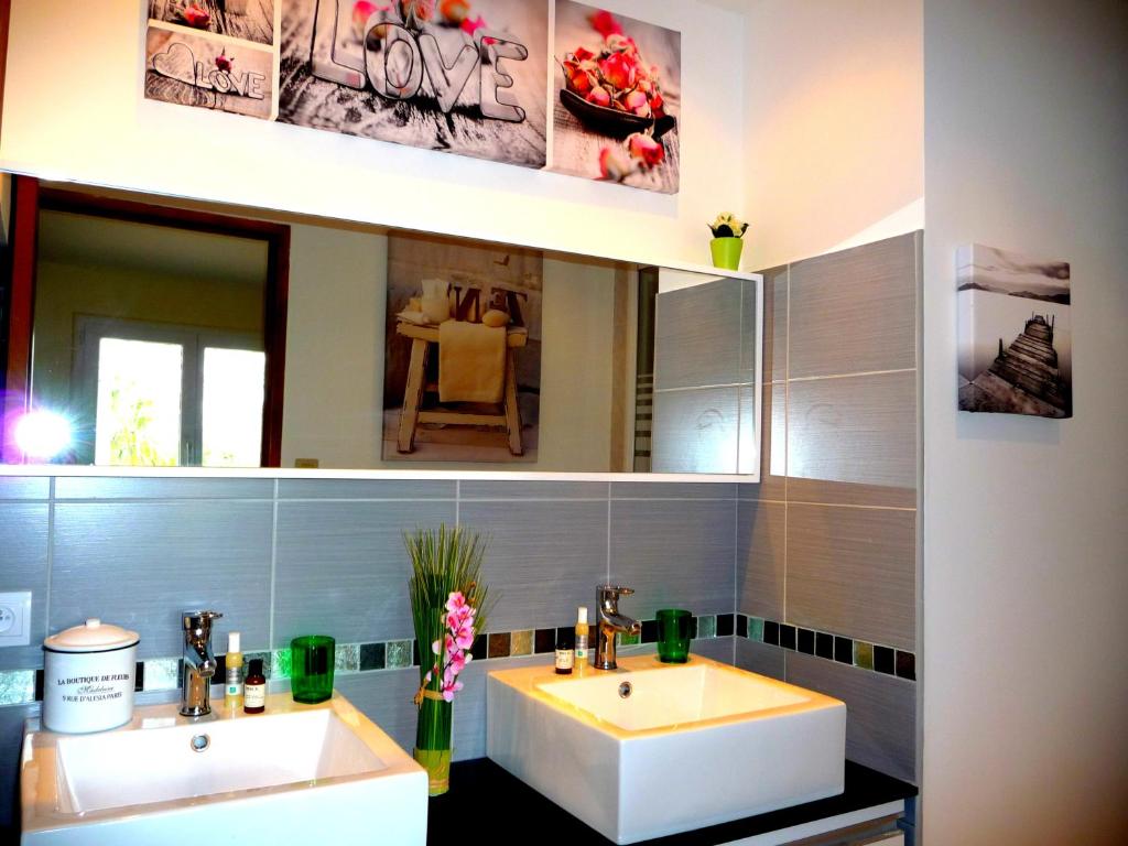 Koupelna v ubytování L'Hermine Occitane B&B