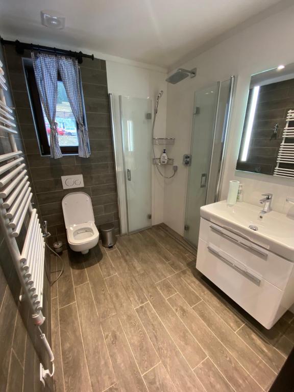 Koupelna v ubytování Apartmany Na Salasi