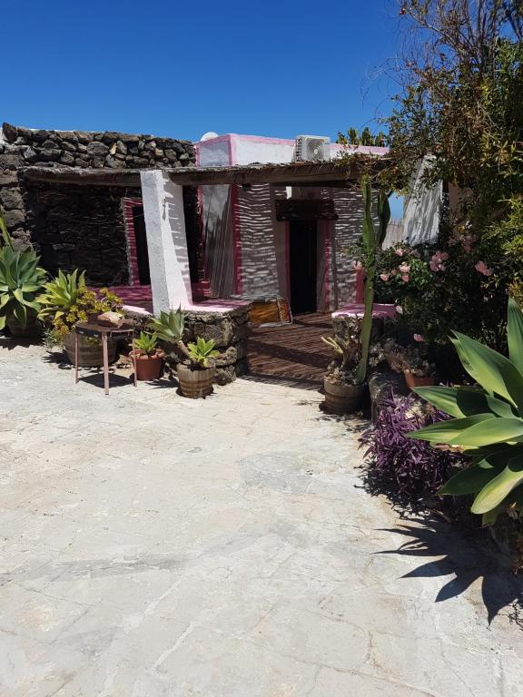 una casa con plantas delante de ella en dammusi 2, en Pantelleria
