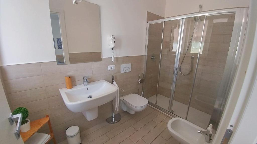Koupelna v ubytování B&B Le Albarelle