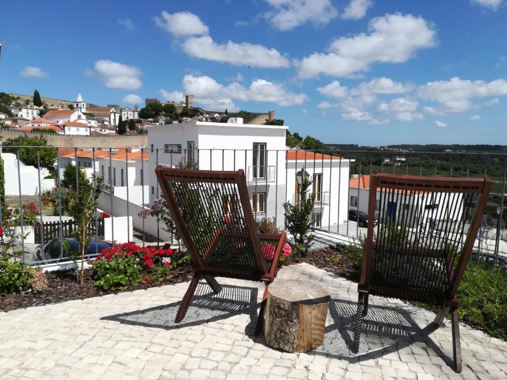 Balkón nebo terasa v ubytování adubai Obidos