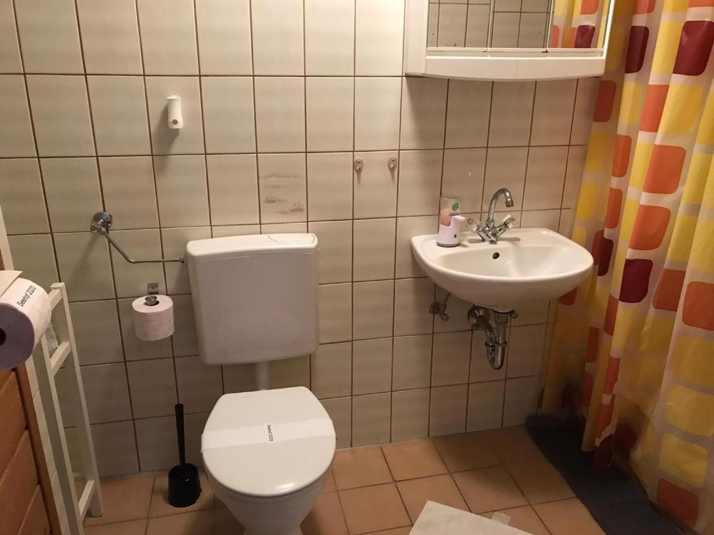 Koupelna v ubytování Ferienanlage Seehof