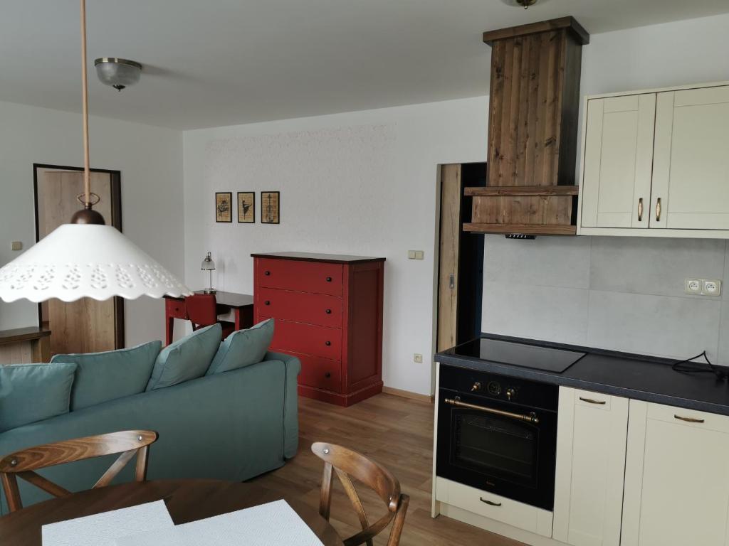 Kuchyň nebo kuchyňský kout v ubytování Luxusní apartmány Soběslav