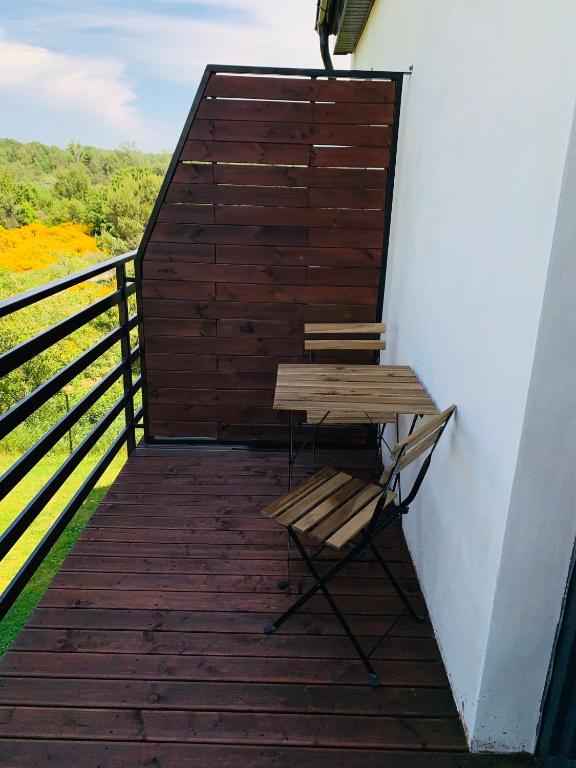 Balkón nebo terasa v ubytování WSCHODY I ZACHODY
