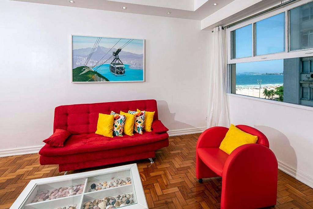  Enorme 3 quartos com jacuzzi e vista mar para 8 pessoas em Copacabana!