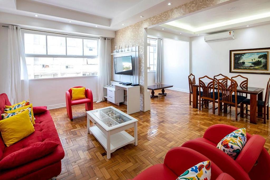  Enorme 3 quartos com jacuzzi e vista mar para 8 pessoas em Copacabana!