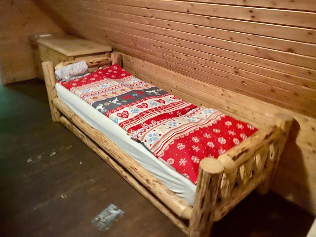 Postel nebo postele na pokoji v ubytování Morávka chalupa