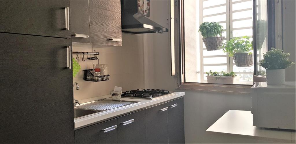 Kuchyň nebo kuchyňský kout v ubytování Appartamenti e Camere Silva Trapani