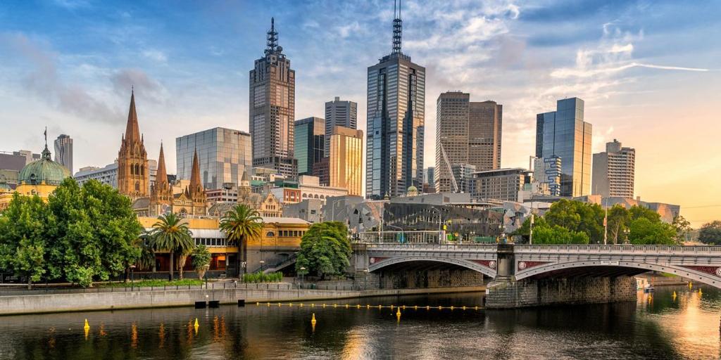 Nespecifikovaný výhled na destinaci Melbourne nebo výhled na město při pohledu z hostelu