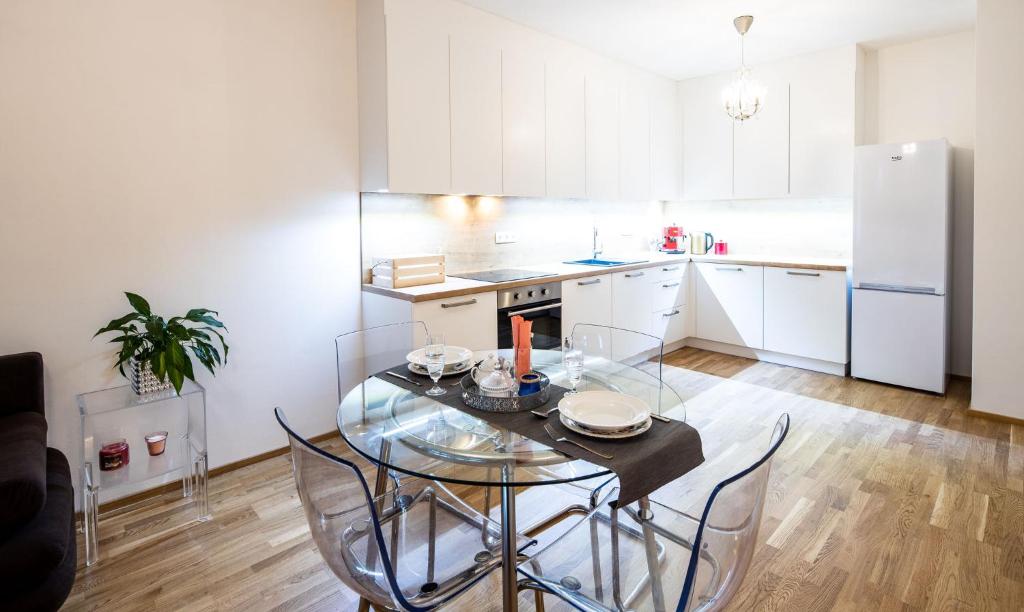 Kuchyň nebo kuchyňský kout v ubytování Silvie Apartments - Zlaté Terasy