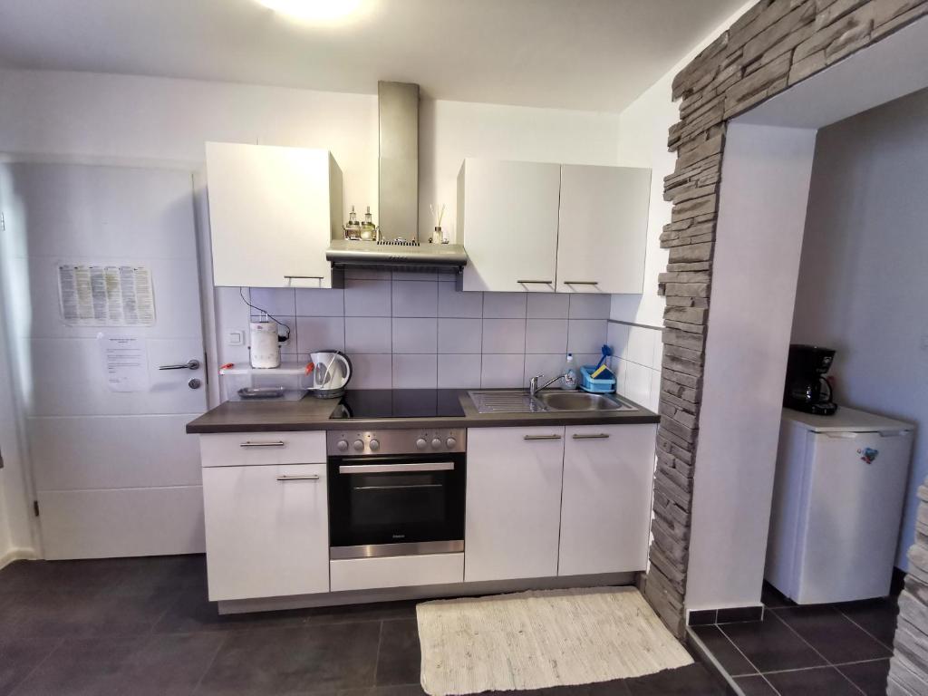 Kuchyň nebo kuchyňský kout v ubytování Apartments Plejic