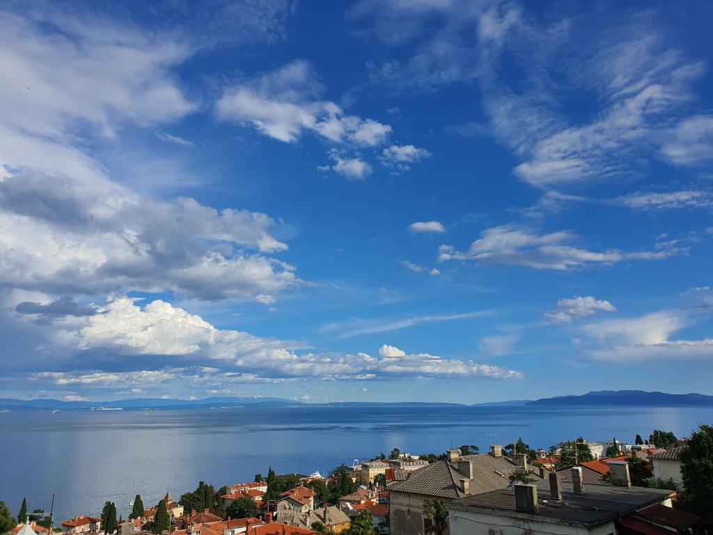 a view of a city and the water at Design Apartments Bonavista in Opatija
