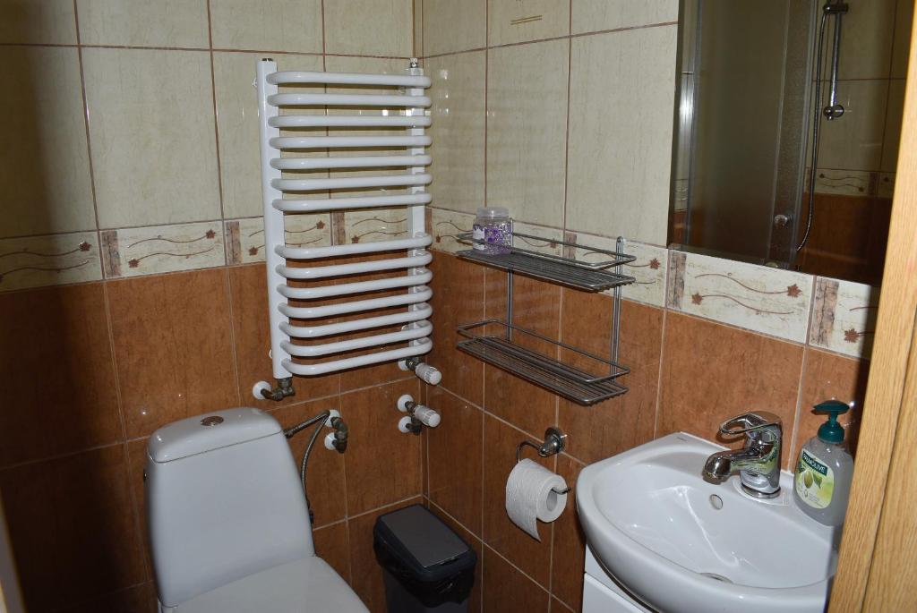 Kúpeľňa v ubytovaní Pokoje nad rzeką