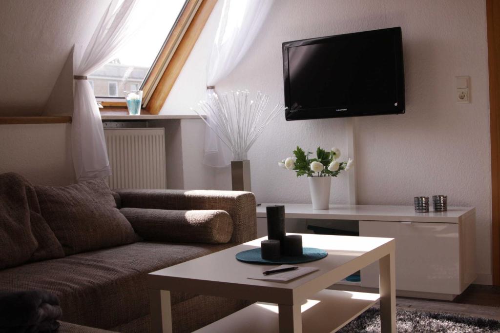 Televisyen dan/atau pusat hiburan di 079 Schroeder Ferienwohnung