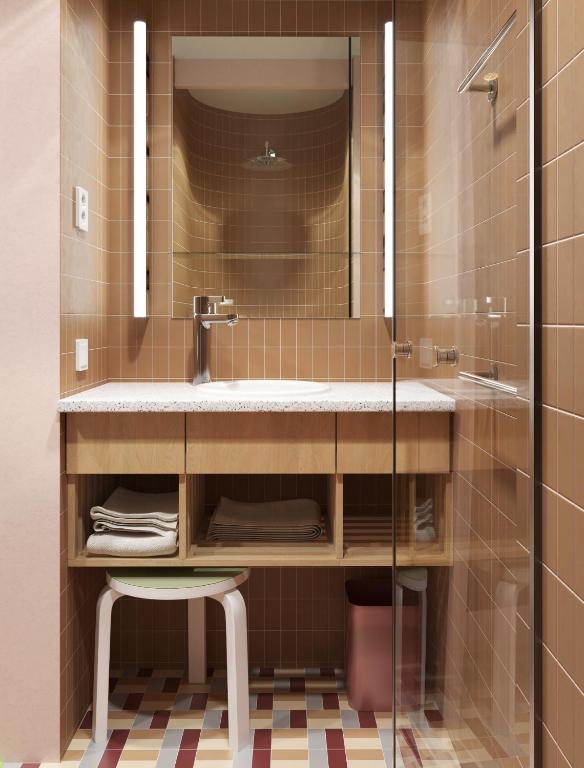 Koupelna v ubytování Hotel Helka