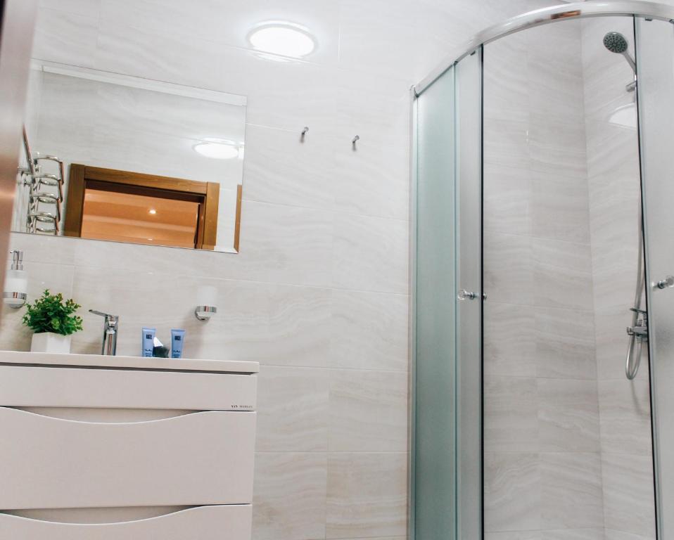 Koupelna v ubytování HOTEL Баймонт