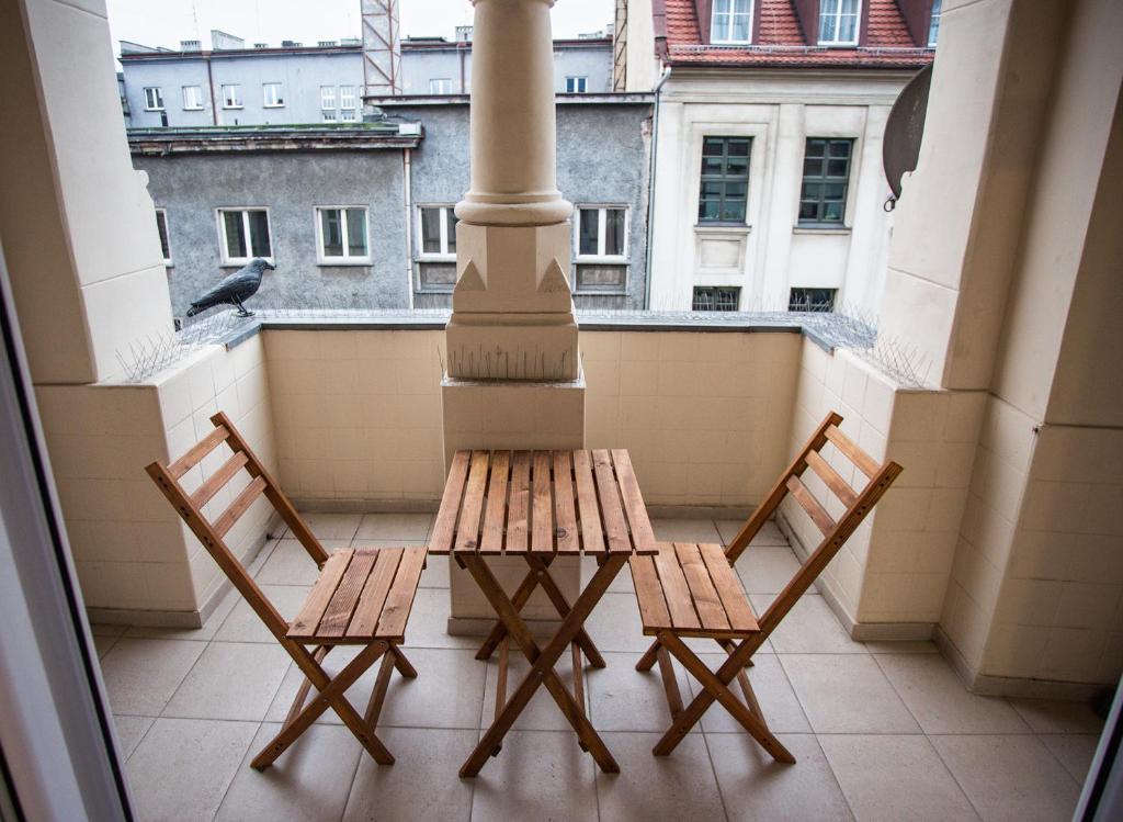 Balkón alebo terasa v ubytovaní Apartamenty Teatralna