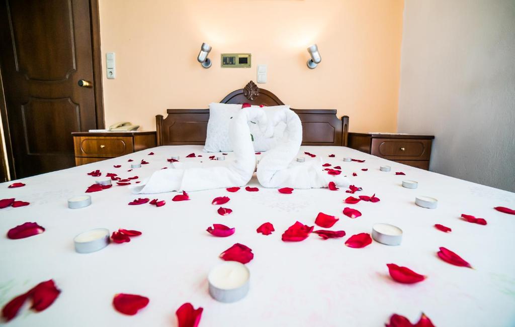 Postel nebo postele na pokoji v ubytování Hotel Fourkos