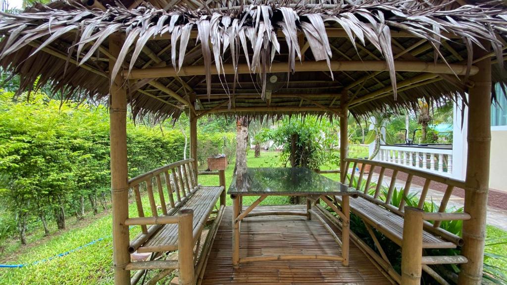 Zahrada ubytování Palm Gardens Resort, Bang Saphan