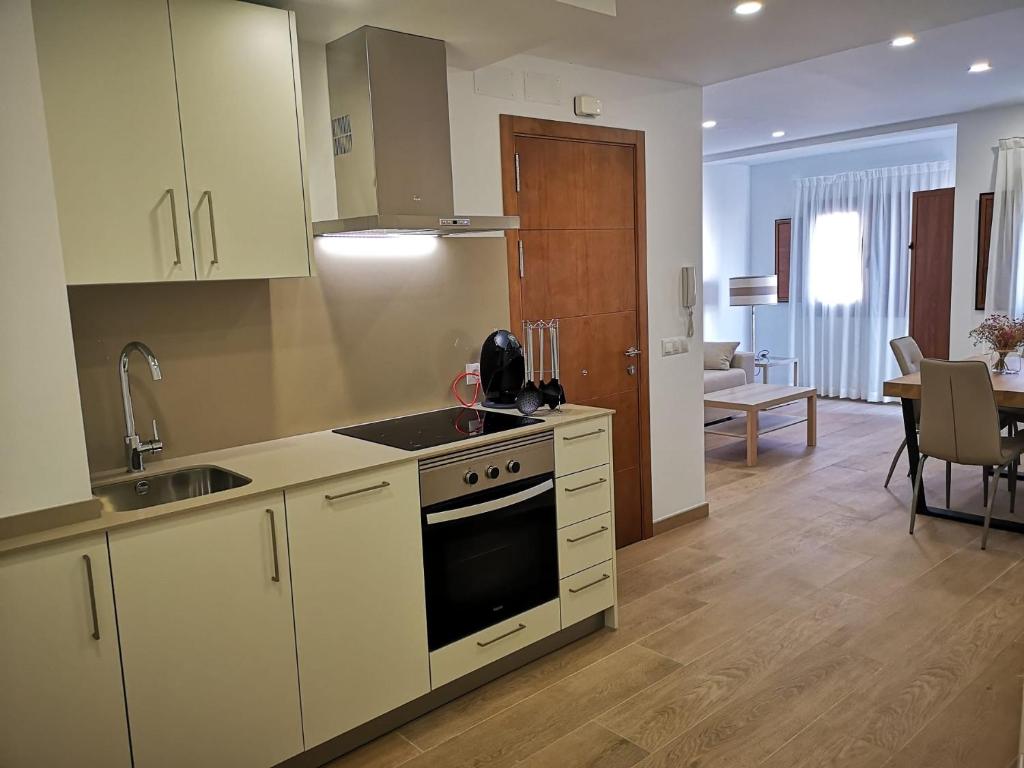 Kuchyň nebo kuchyňský kout v ubytování AG Apartamentos en Conil