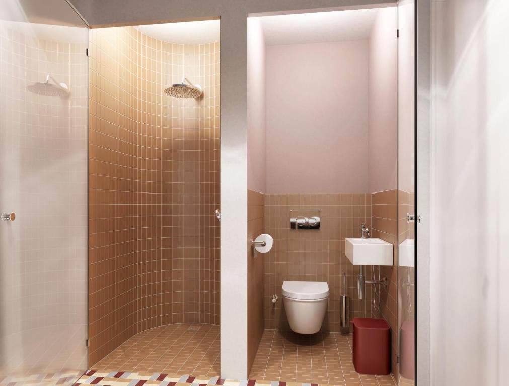 Koupelna v ubytování Hotel Helka