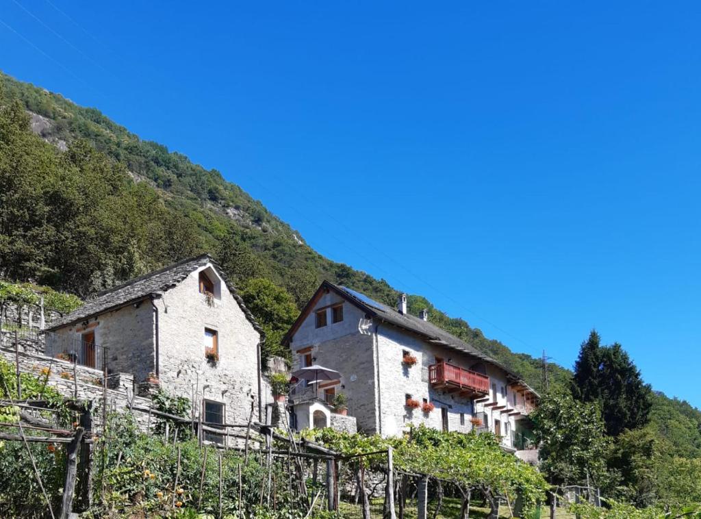 Crevoladossola的住宿－Ossola dal Monte - Affittacamere，山边的老房子