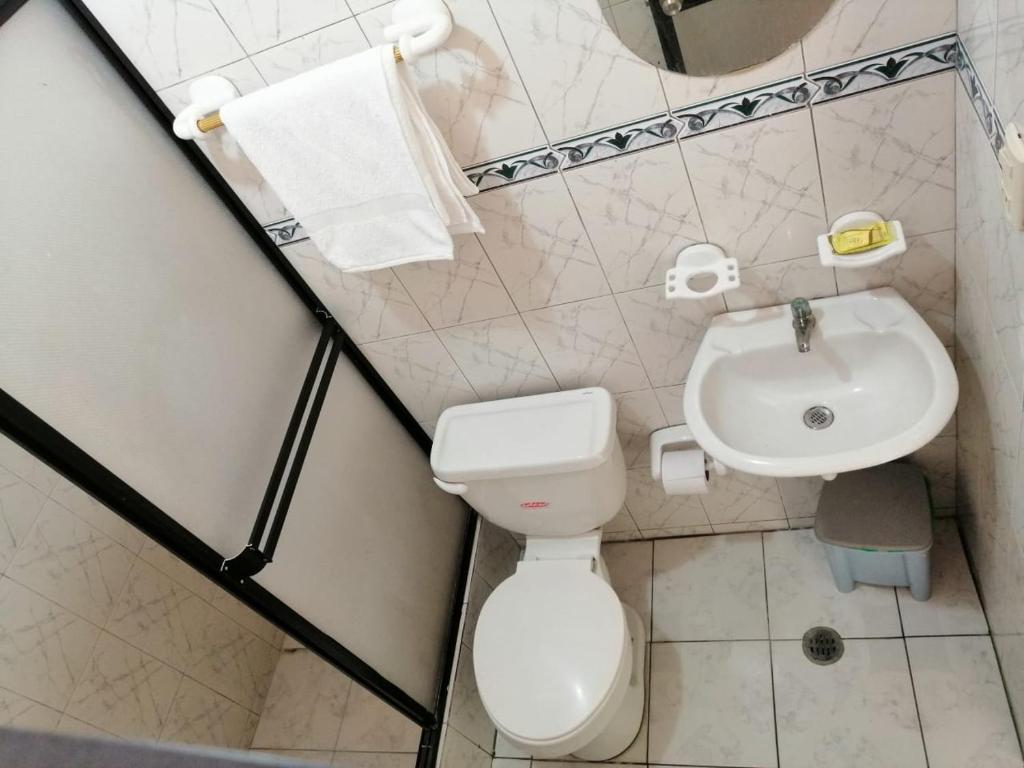 Koupelna v ubytování Hotel Sánchez Internacional