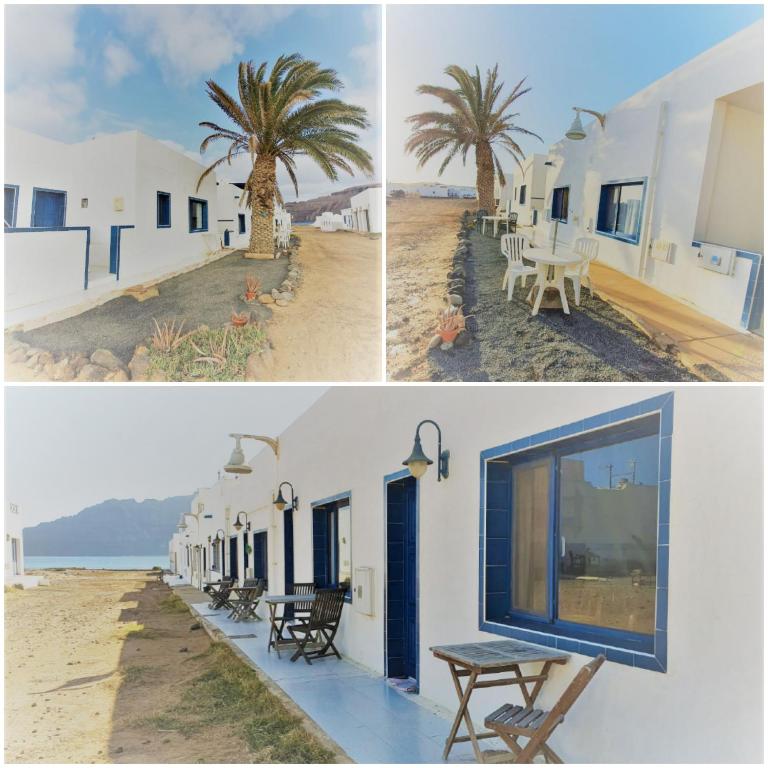 a collage of pictures of a building on the beach at Apartamentos herederos Lm in Caleta de Sebo