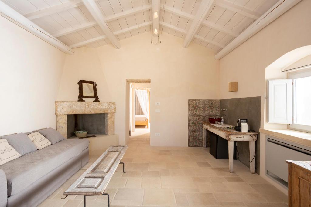 Posezení v ubytování Masseria Borgo Mortella