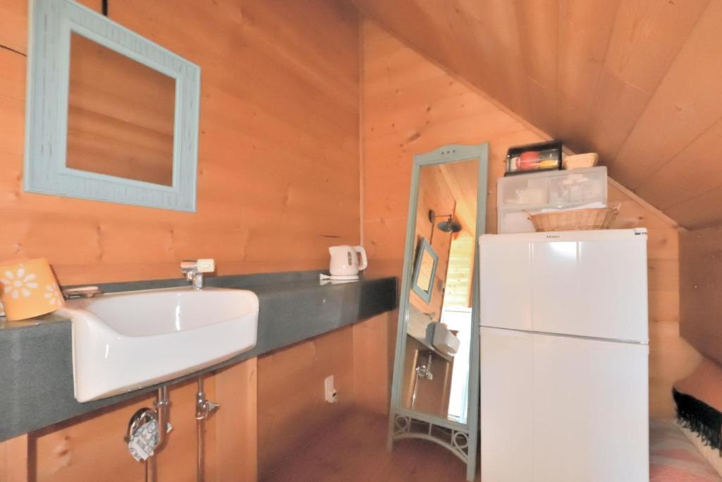 Kuchyň nebo kuchyňský kout v ubytování Carrefour Guesthouse カルフール ゲストハウス
