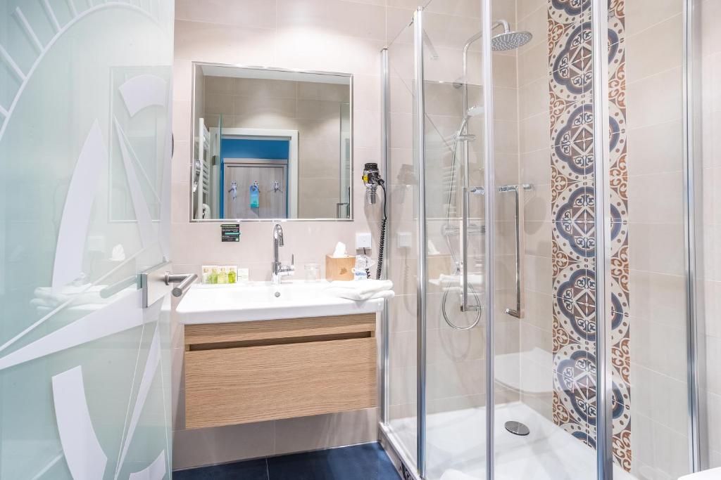 Koupelna v ubytování Hotel Fährhaus