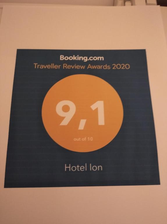 Certifikát, hodnocení, plakát nebo jiný dokument vystavený v ubytování Hotel Ion