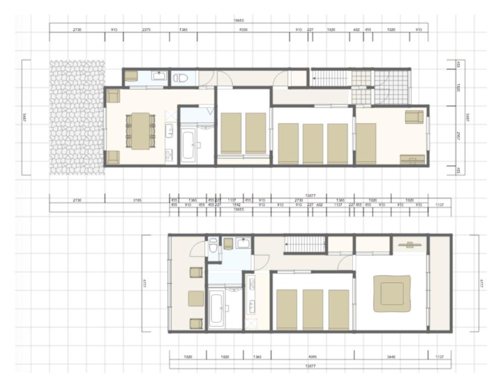 a floor plan of a house with drawings at Takayama - House - Vacation STAY 85992 in Takayama