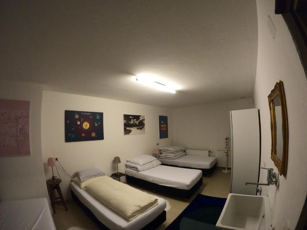 Posteľ alebo postele v izbe v ubytovaní Ferienwohnung Kaffeewerkstatt
