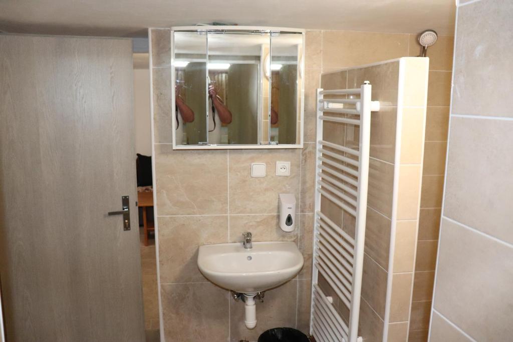 Koupelna v ubytování Hotel u Nádraží Lanžhot