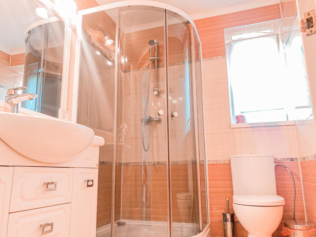Koupelna v ubytování Vip Sadyba Svalyava Apartment