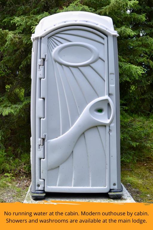 a sign that says no running water at the calisan museum of calisan showers at Schott's Lake Conference & Resort in Sundre