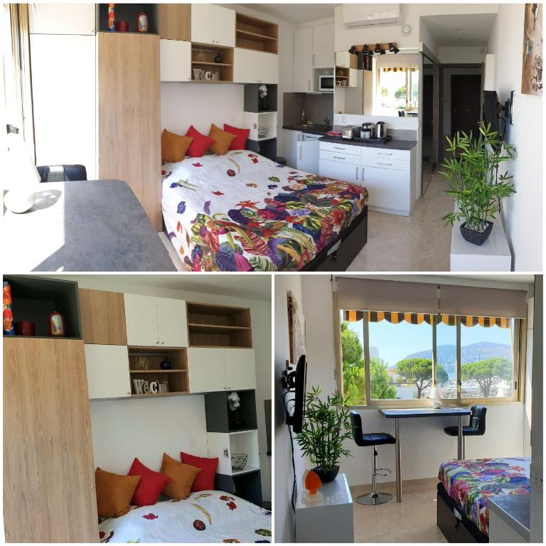 Kuchyň nebo kuchyňský kout v ubytování Garden and beach sea view apartment Cannes