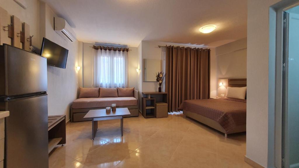 Posteľ alebo postele v izbe v ubytovaní Vasiliki House